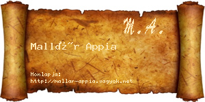 Mallár Appia névjegykártya